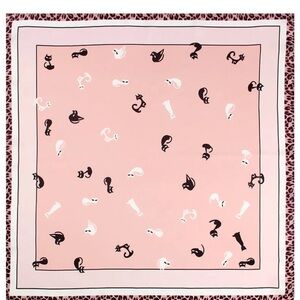 100% Silk Scarf SilkSilky Cats Leopard Print Border Square NWT